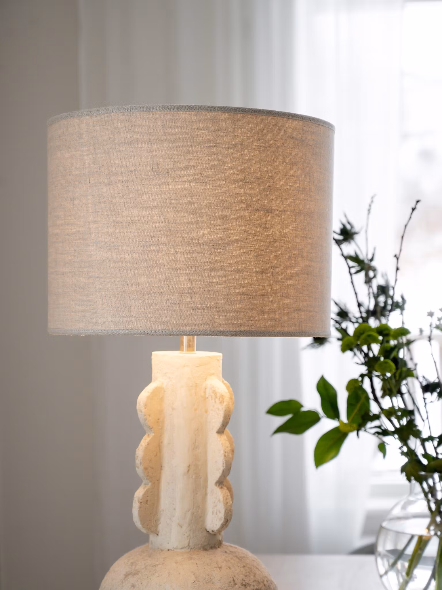 Sara Lampskärm Lin Natur 35cm