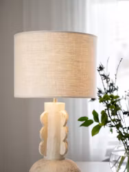 Sara Lampskärm Lin Natur/vit 35cm
