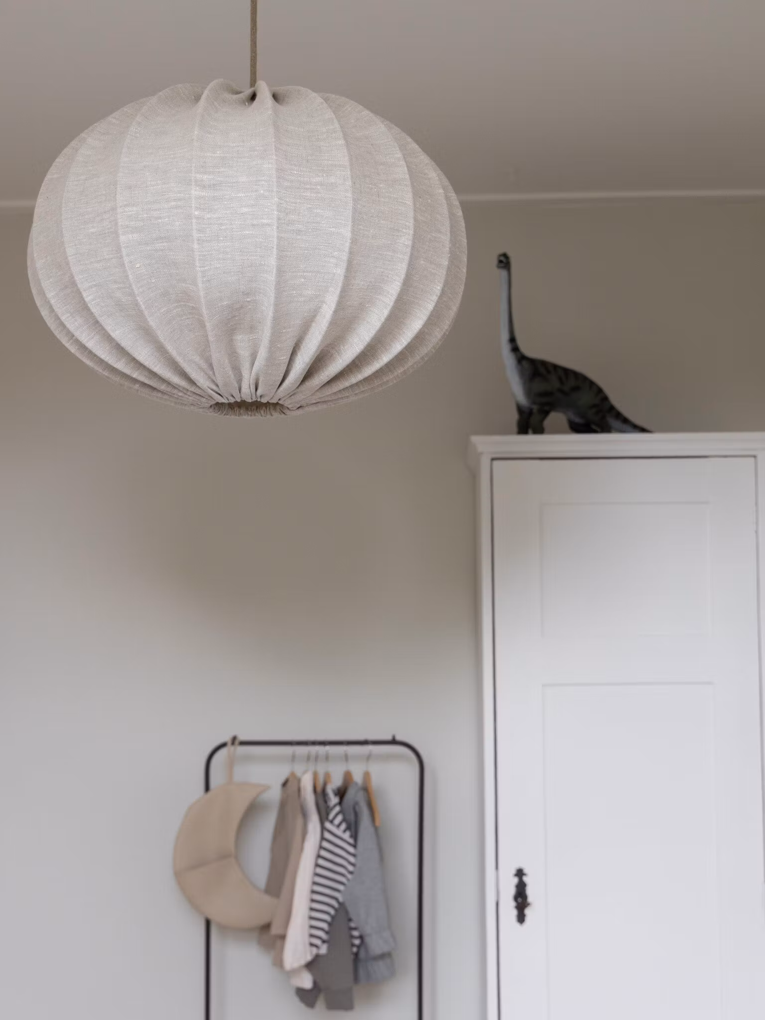 Hilma Takskärm Lin Natur/vit 40cm