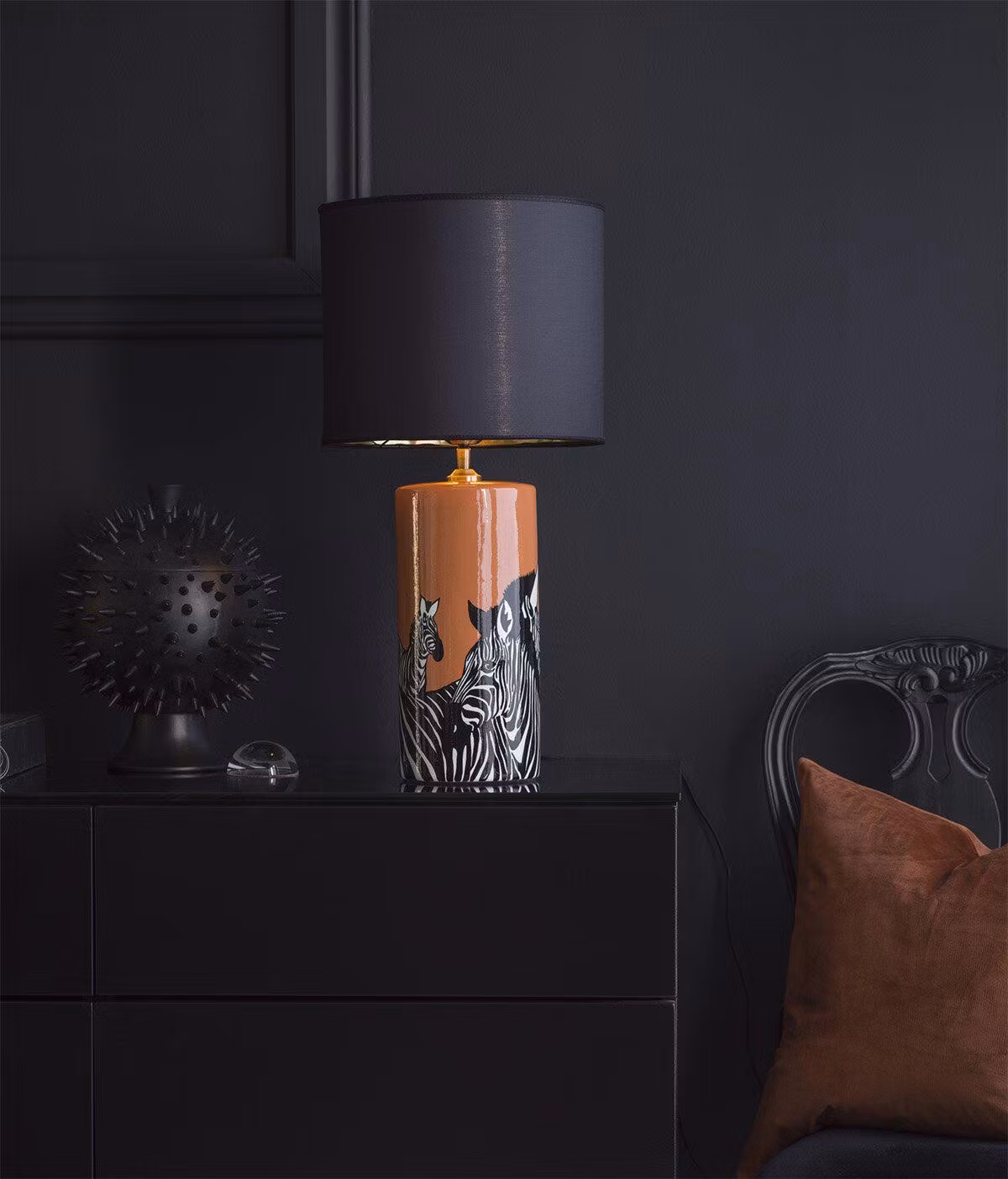 Sara Lampskärm Svart/Guld 30cm