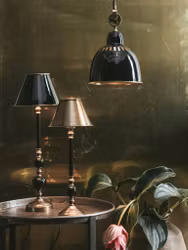 Abbey Lampfot Svart/Antikmäss 40cm
