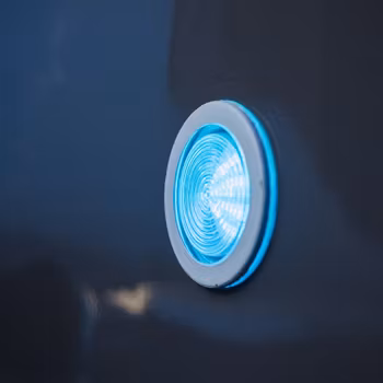Led-lampa inuti + strömbrytare och transformator