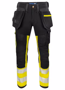 ProJob Hantverksbyxa Stretch svart/gul