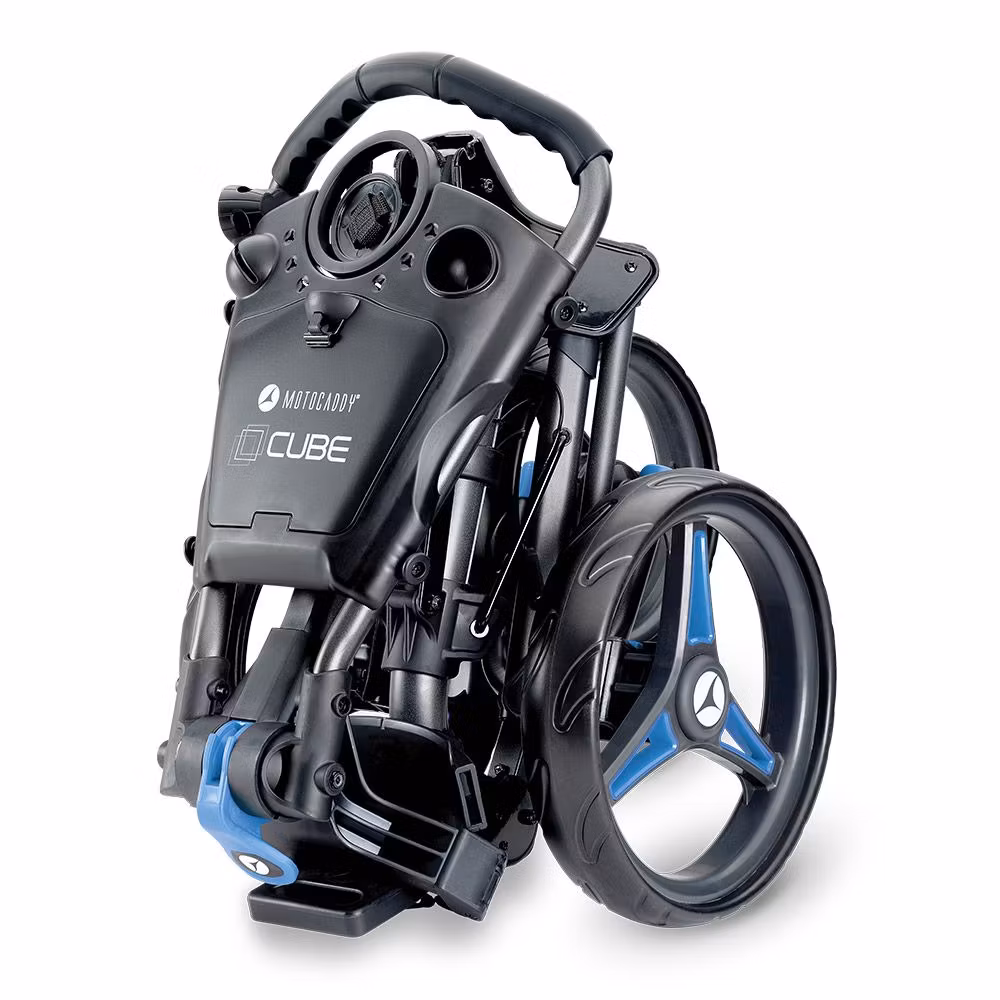 Motocaddy Cube Blå, manuell golfvagn