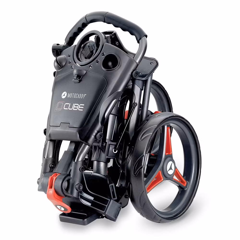 Motocaddy Cube Röd, manuell golfvagn