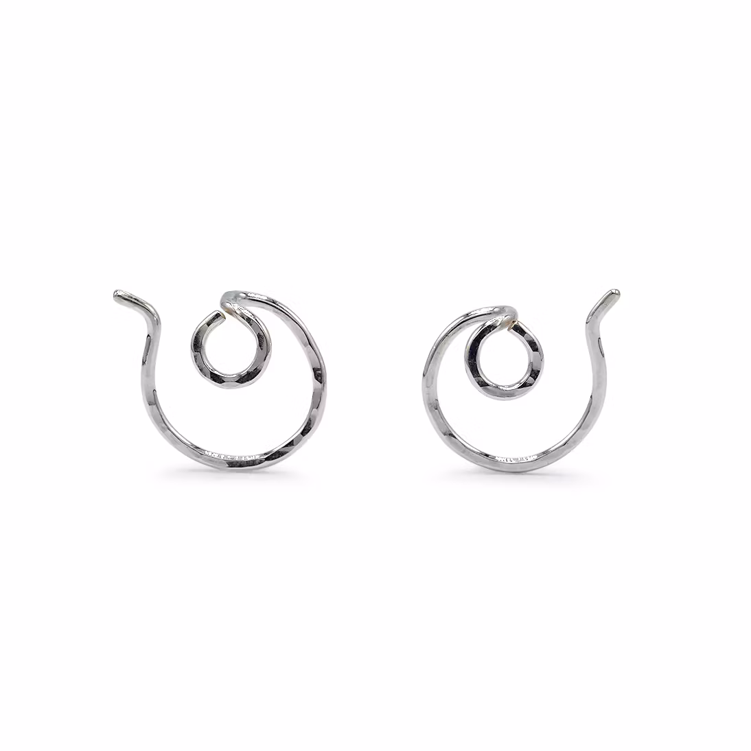 Ear Jacket cirkel klein- Oorbellen Gerecycled Zilver