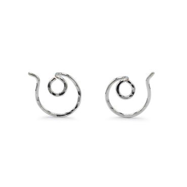 Ear Jacket Circle Small - Earrings Recycled Silver