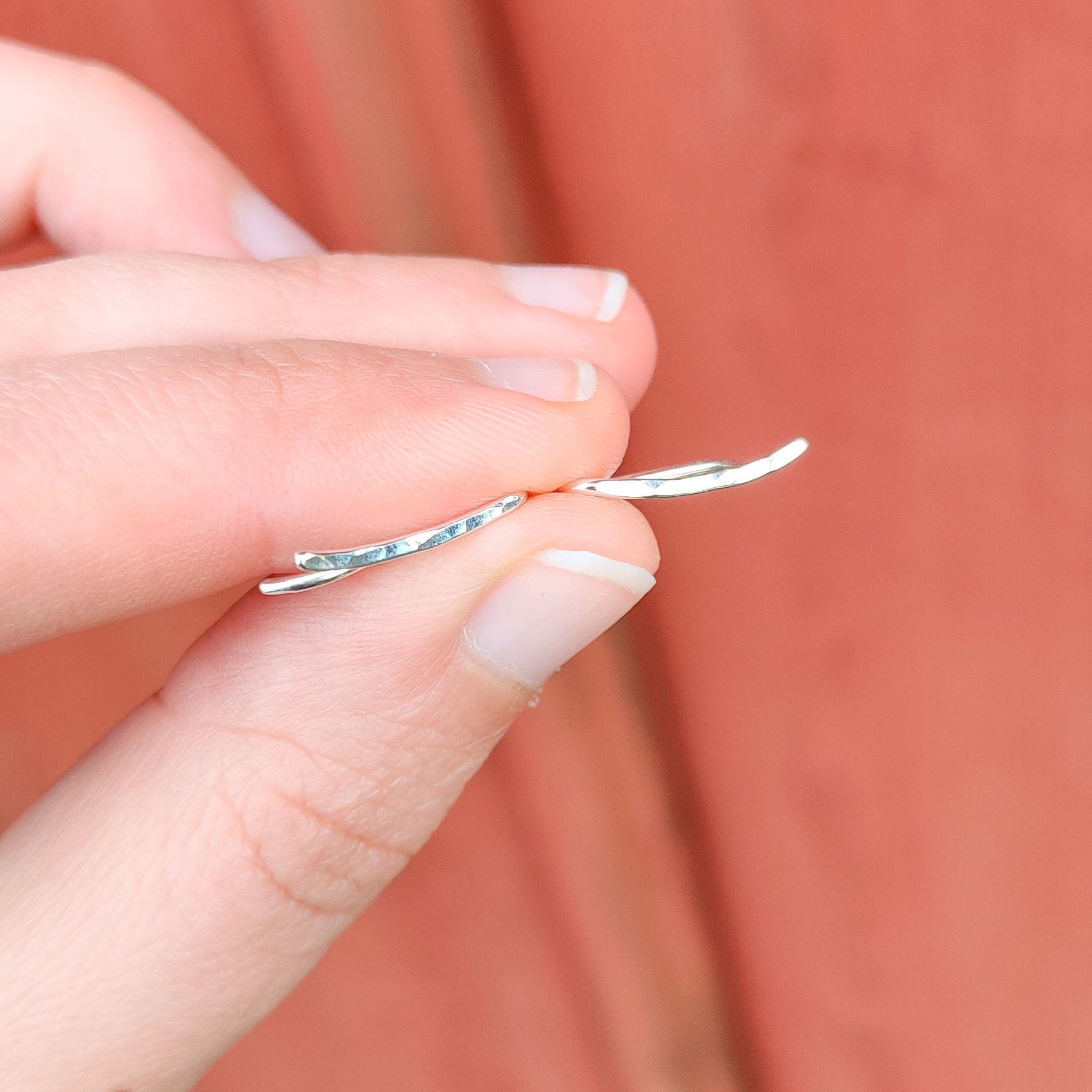 Ear Climber Short – Recycled Silver