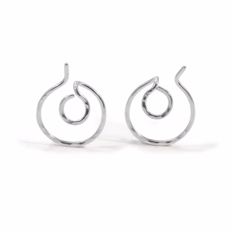 Ear Jacket - Earring Circle Recycle Silver