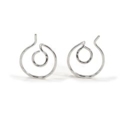 Ear Jacket - Earring Circle Recycle Silver