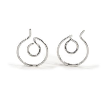 Ear Jacket - Earring Circle Recycle Silver