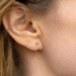 Mini Huggies Earrings Recycled Sterling Silver