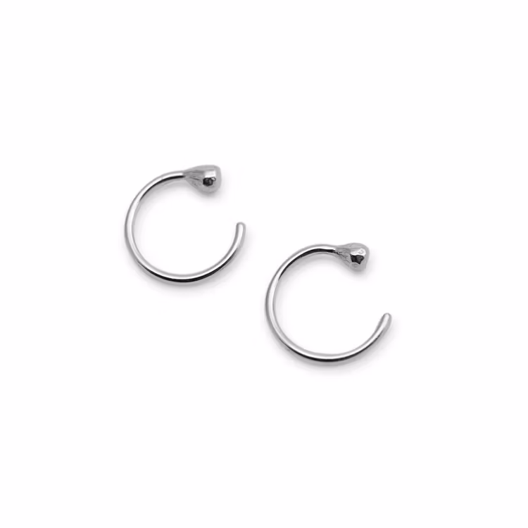 Mini Huggies Earrings Recycled Sterling Silver