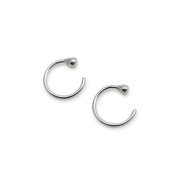 Mini Huggies Earrings Recycled Sterling Silver