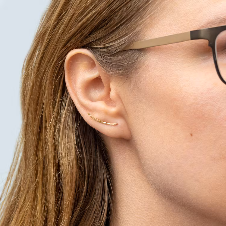 18k Ear Climber – Oorklimmers Oorbel Gerecycled Goud