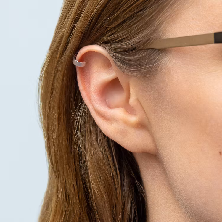 Ear Cuff Matt - Non Pierce Earring - Recycled Silver