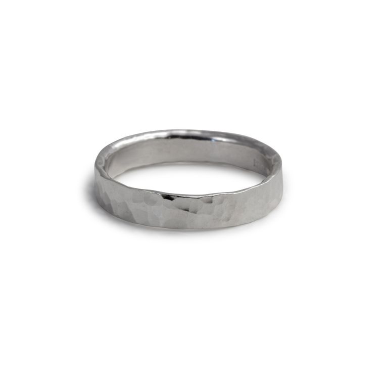 Ring Hammered 4.5 mm Recycled Silver