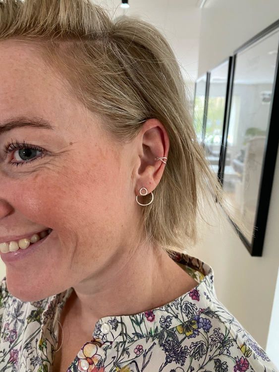 Ear Cuff Cross Earring Recycled Silver