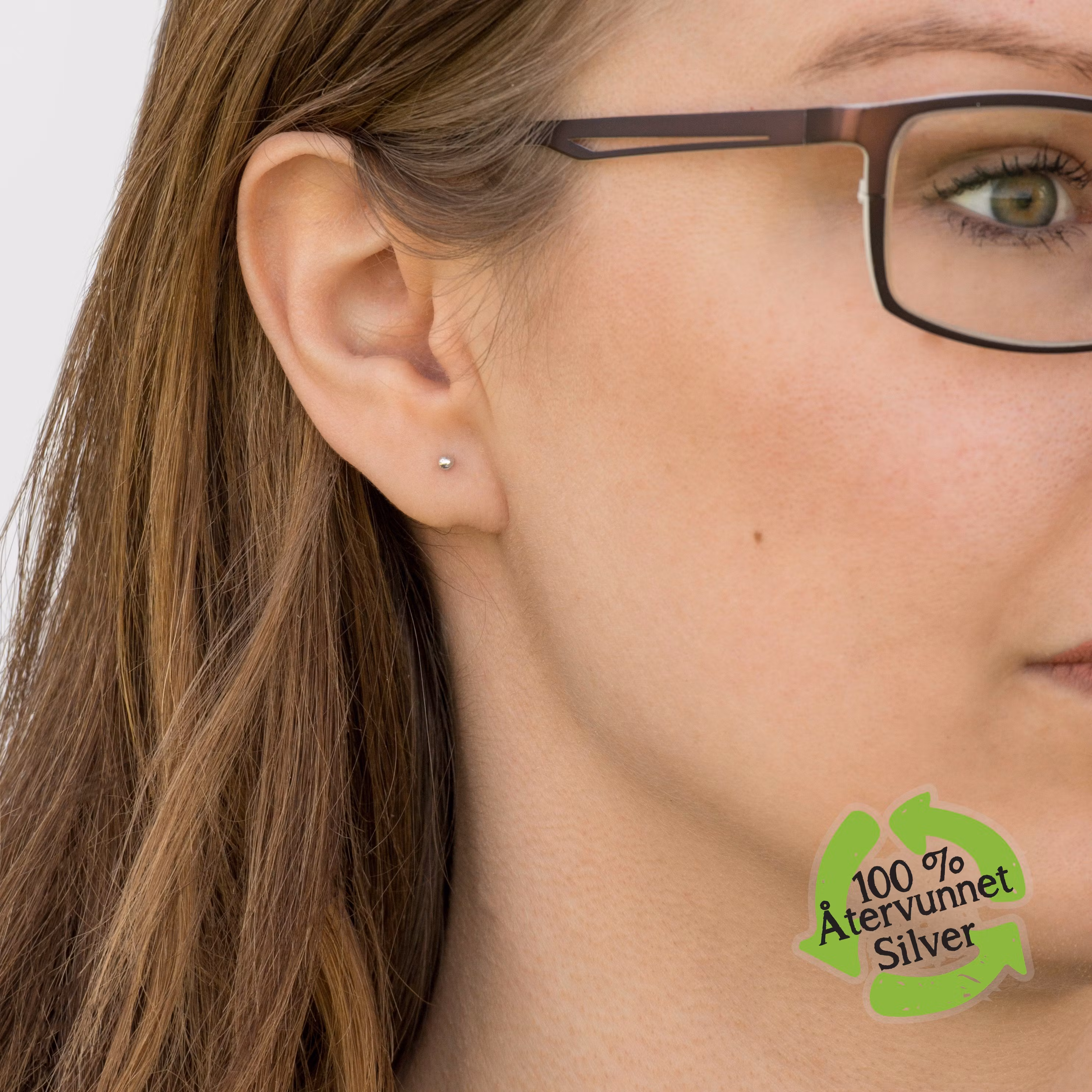 Microdruppels oorknopjes Gerecycled zilver