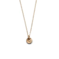 18K Necklace with Initial Letter Recycled Gold