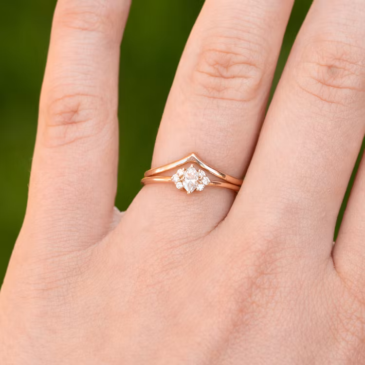 18K Chevron Ring Recycled Gold