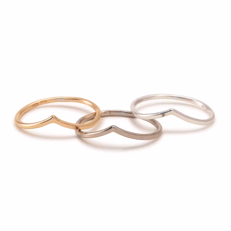Chevron Ring Thin Recyled Silver