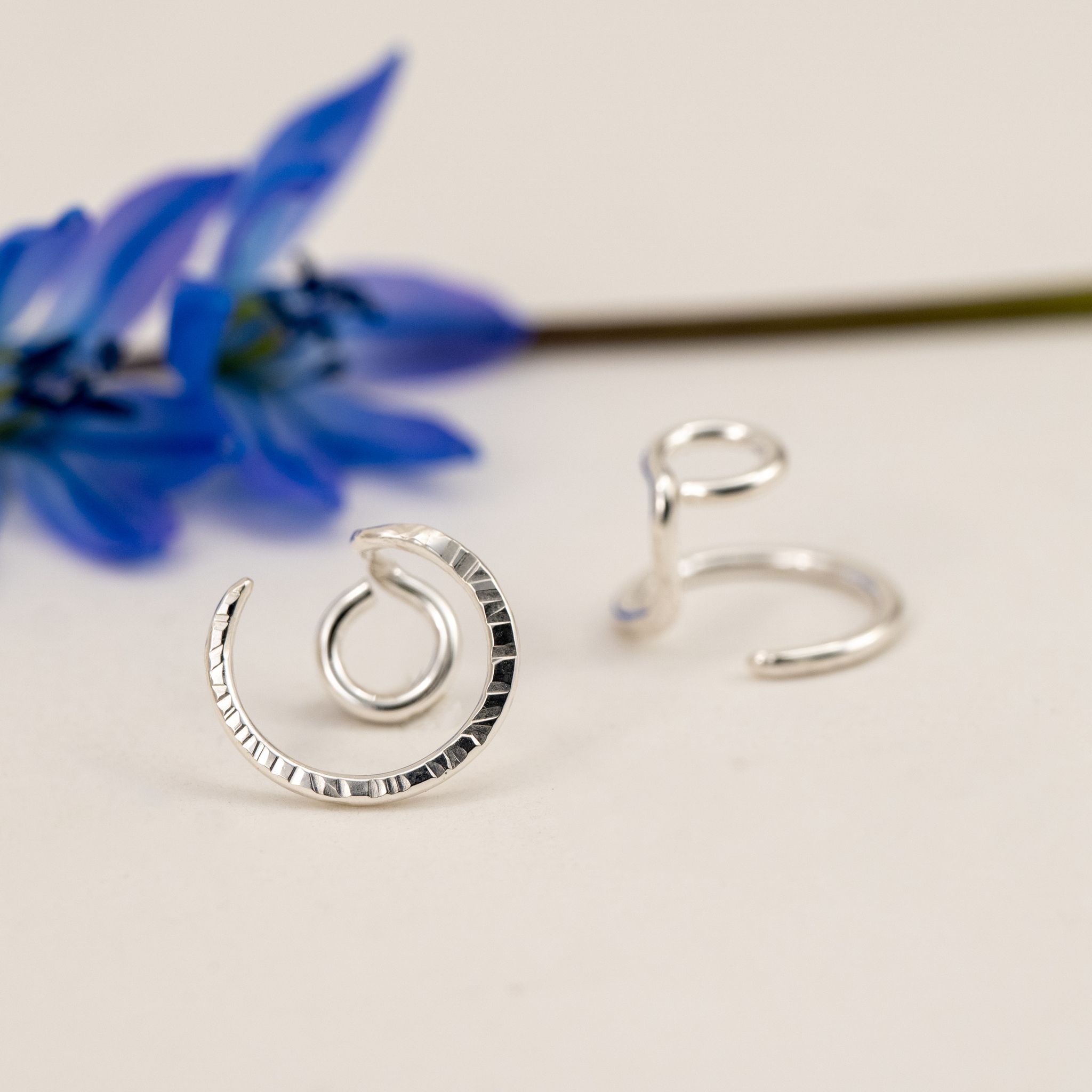 Luna oorbellen in gerecycled zilver