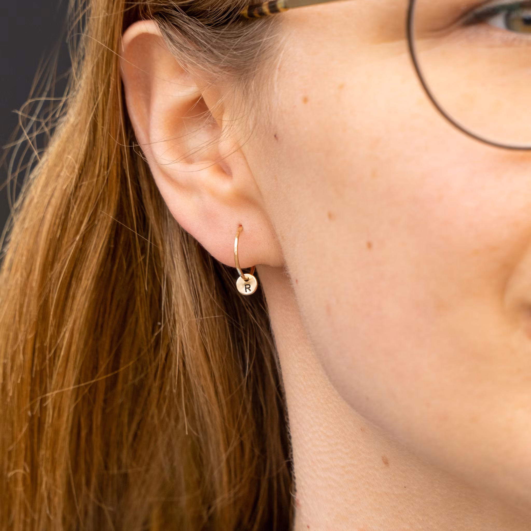 Handmade Hoops Earrings Name Jewelry Recycled Gold Model