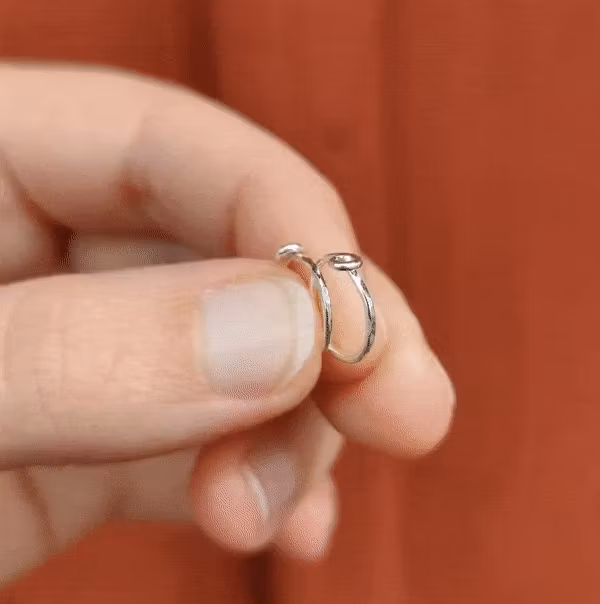 Handmade Hoops Earrings Recycled Silver