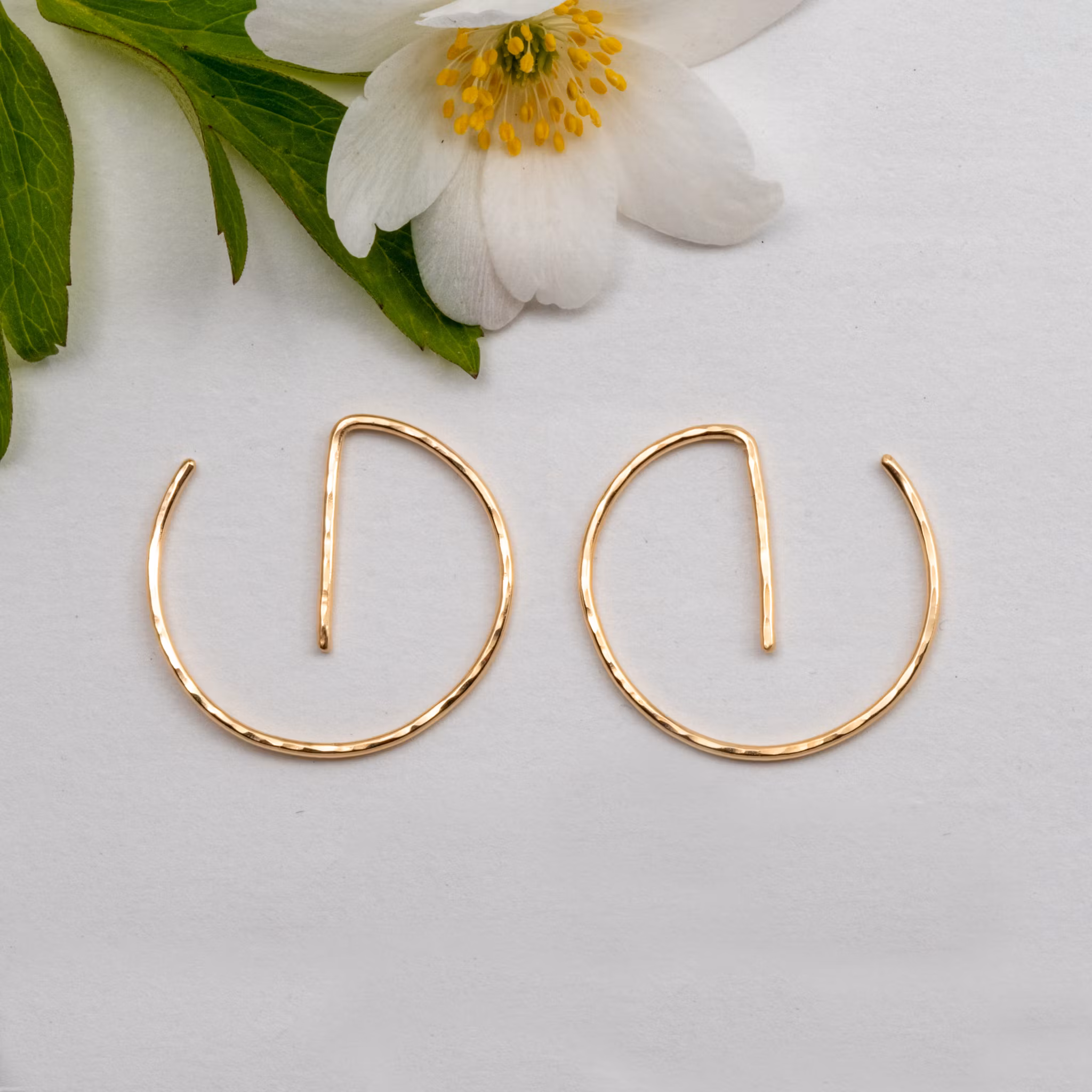 Handmade Hoops Earrings Recycled Gold