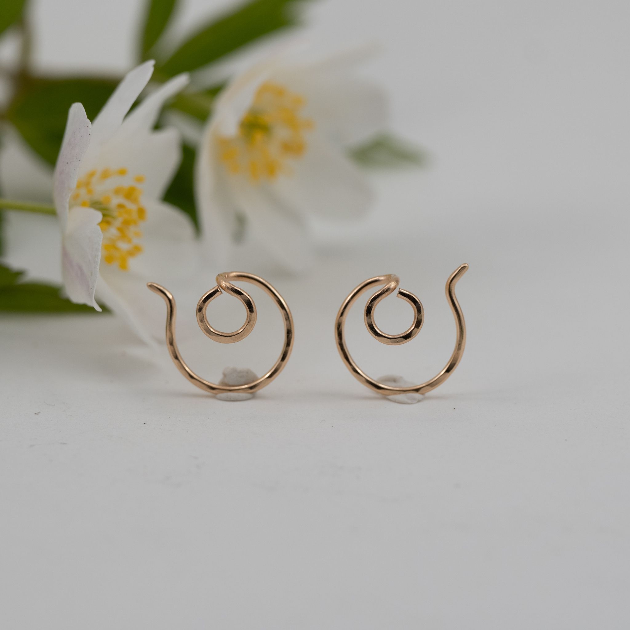 Handmade Ear Jacket Earrings Recycled Gold