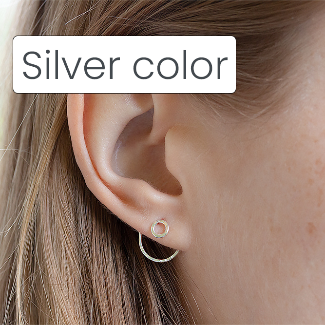 Handmade Ear Jacket Earrings Recycled Gold Model