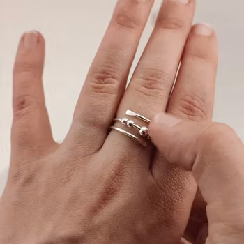 Fidget ring wrap - gerecycled zilver ontspannend