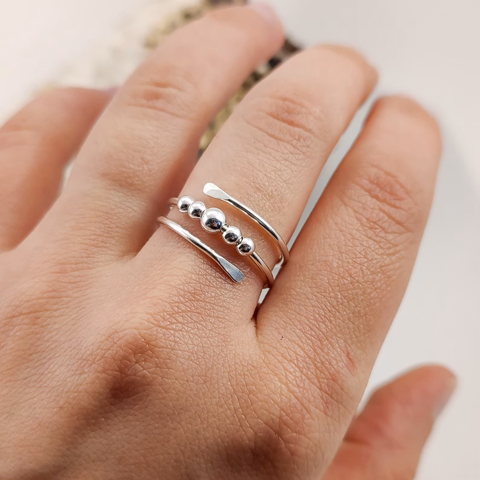 Fidget ring wrap - gerecycled zilver ontspannend