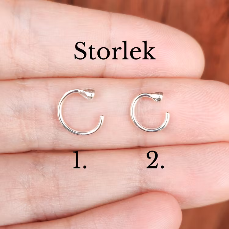 Mini Huggies Earrings with Ruby or Sapphire Sterling Silver