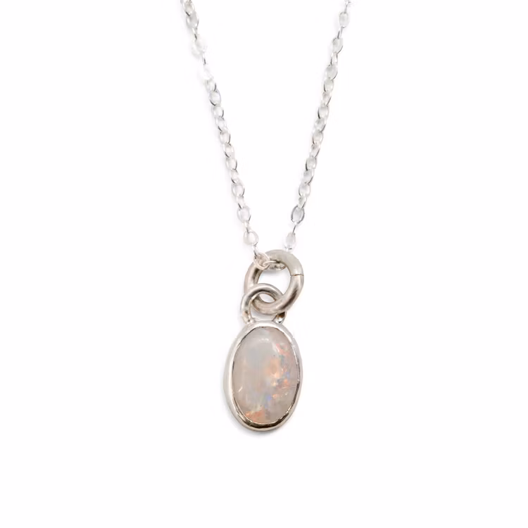 Necklace Opal Recycled Sterling Silver