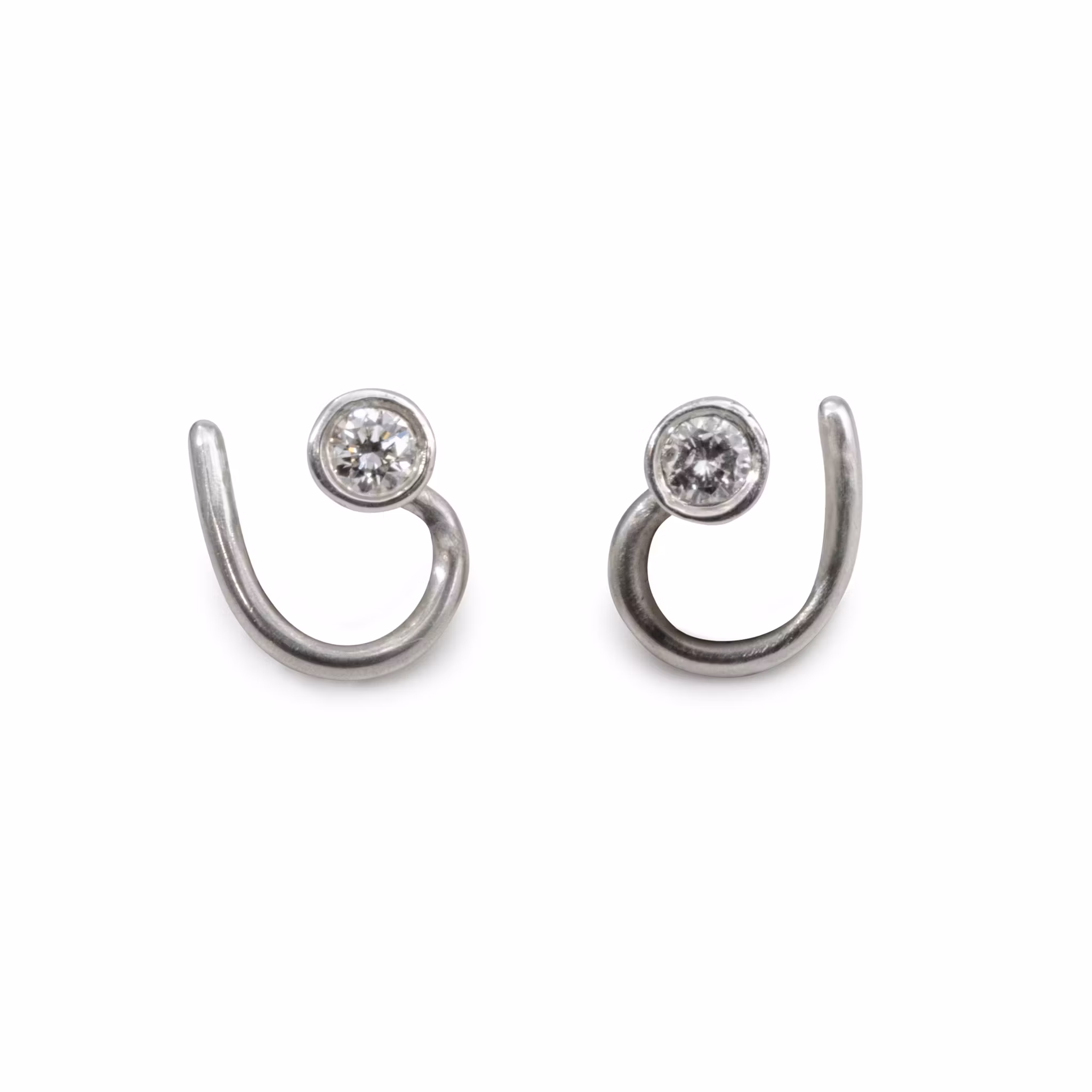 Diamond Comfort Earrings Recycled Silver