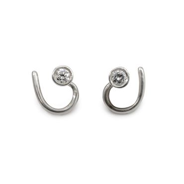 Diamond Comfort Earrings Recycled Silver