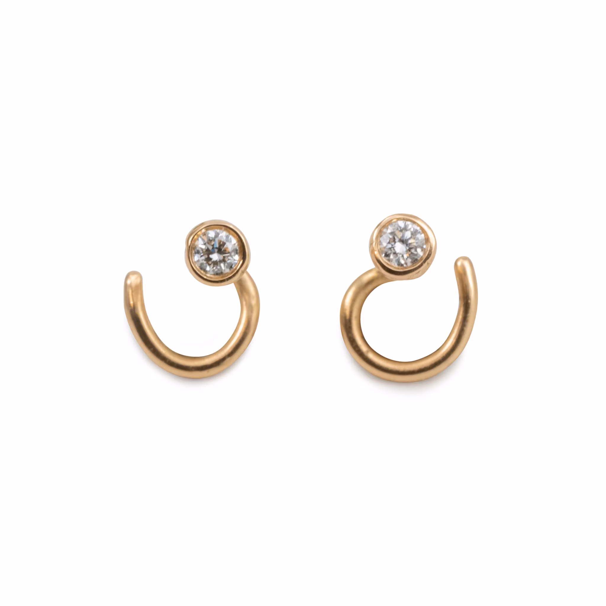 18K Diamond Mini Comfort Earrings Recycled Gold