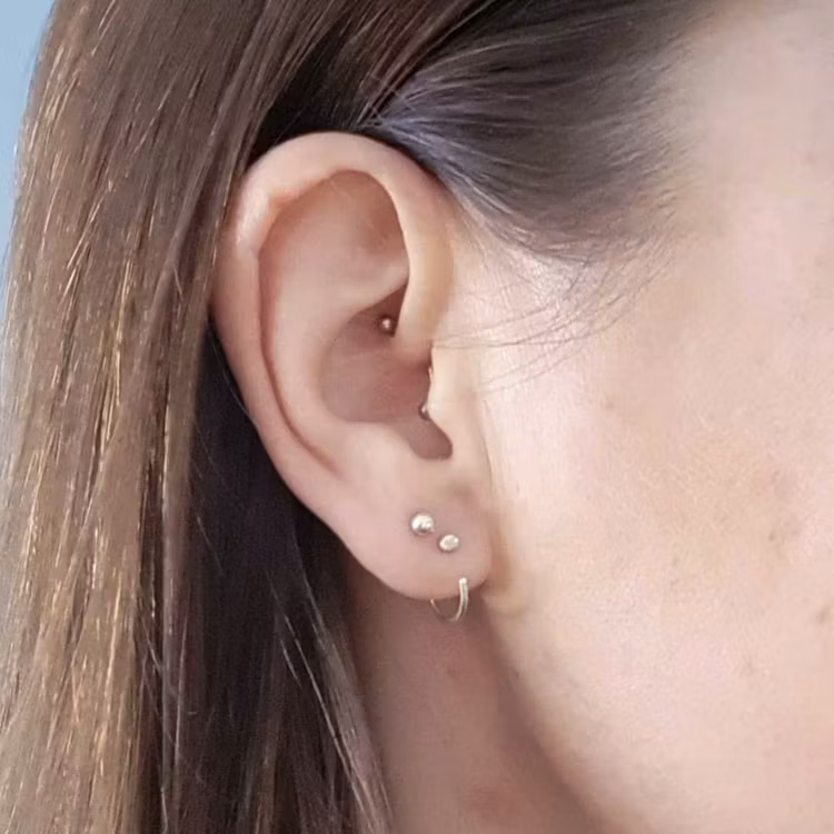 Second Hand - Mini Huggies Earrings Recycled Sterling Silver
