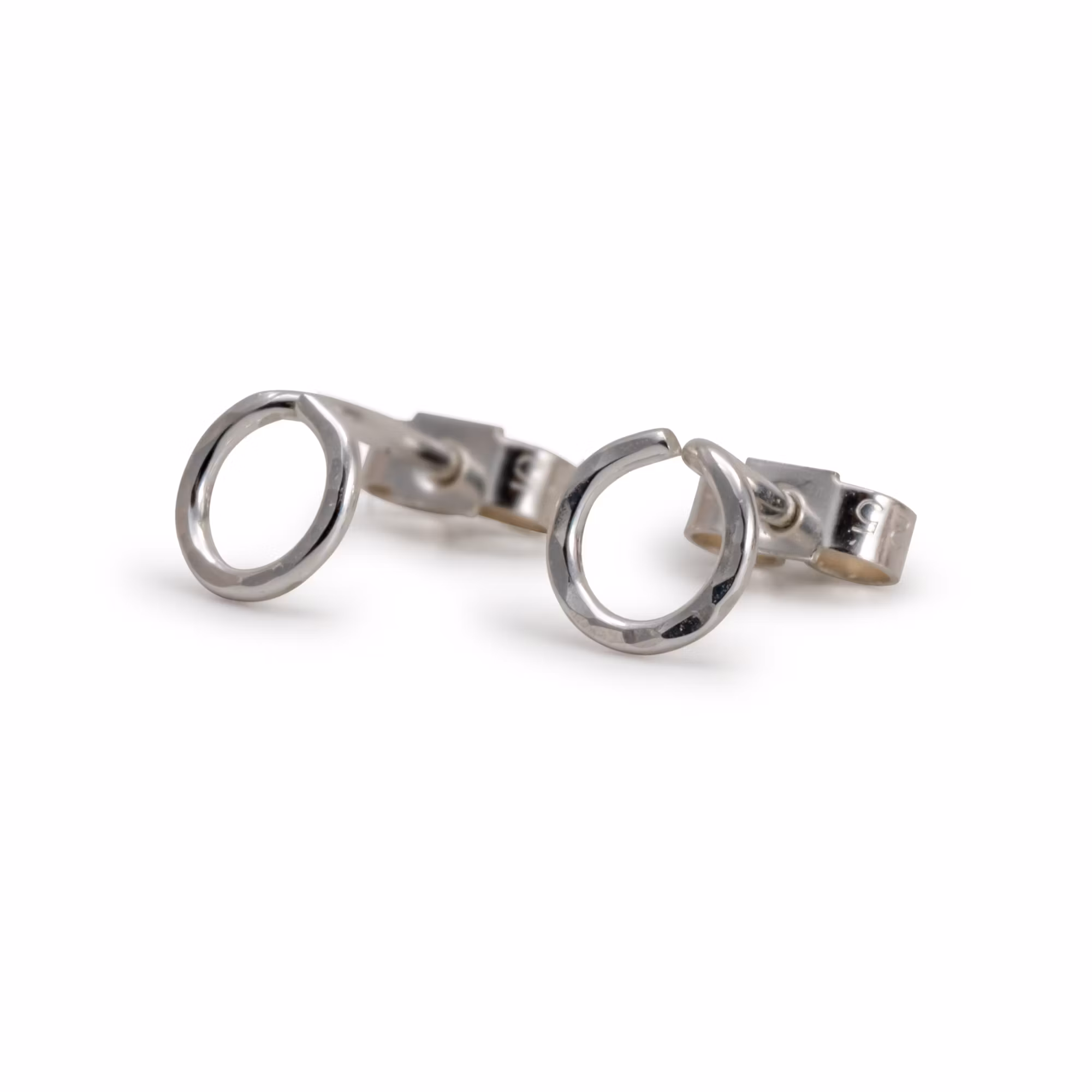 Second Hand - Stud Earring Circle - Recycled Silver