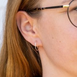 Mini Hoops 15 mm gerecycled sterling zilver