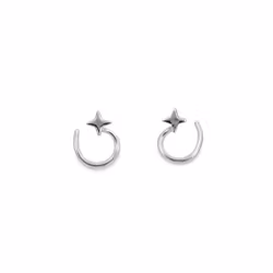 Micro Star - Comfort Oorbellen Gerecycled Sterling Zilver