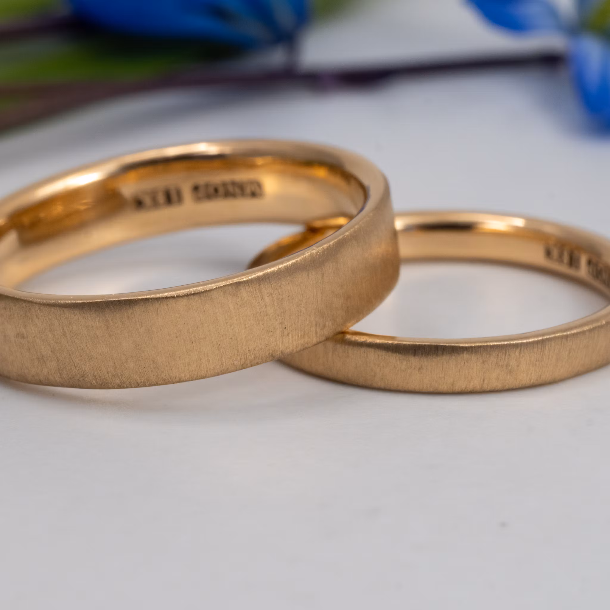 18K 2.5 mm Matte Wedding Band Recycled Gold