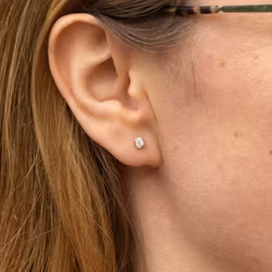 Moissanite Comfort Small Earring Recycled Sterling Silver