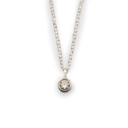 Moissanite Pendant - Necklace Recycled Sterling Silver
