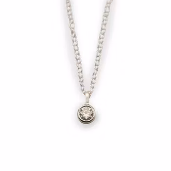 Moissanite Pendant - Necklace Recycled Sterling Silver