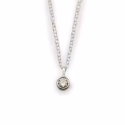 Moissanite Pendant - Necklace Recycled Sterling Silver