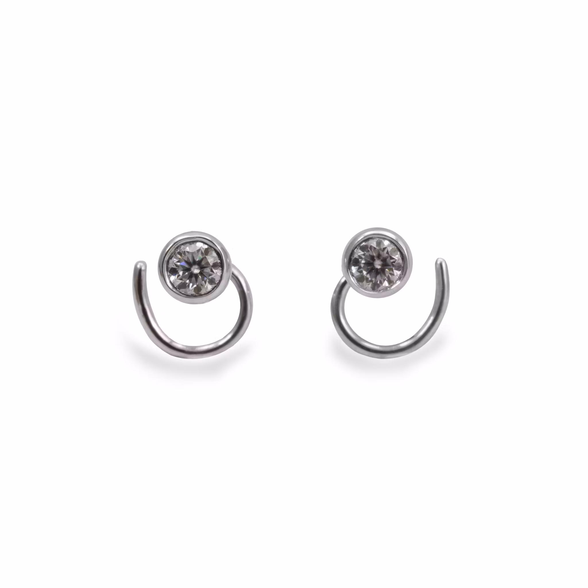 Moissanite Comfort Small Earring Recycled Sterling Silver