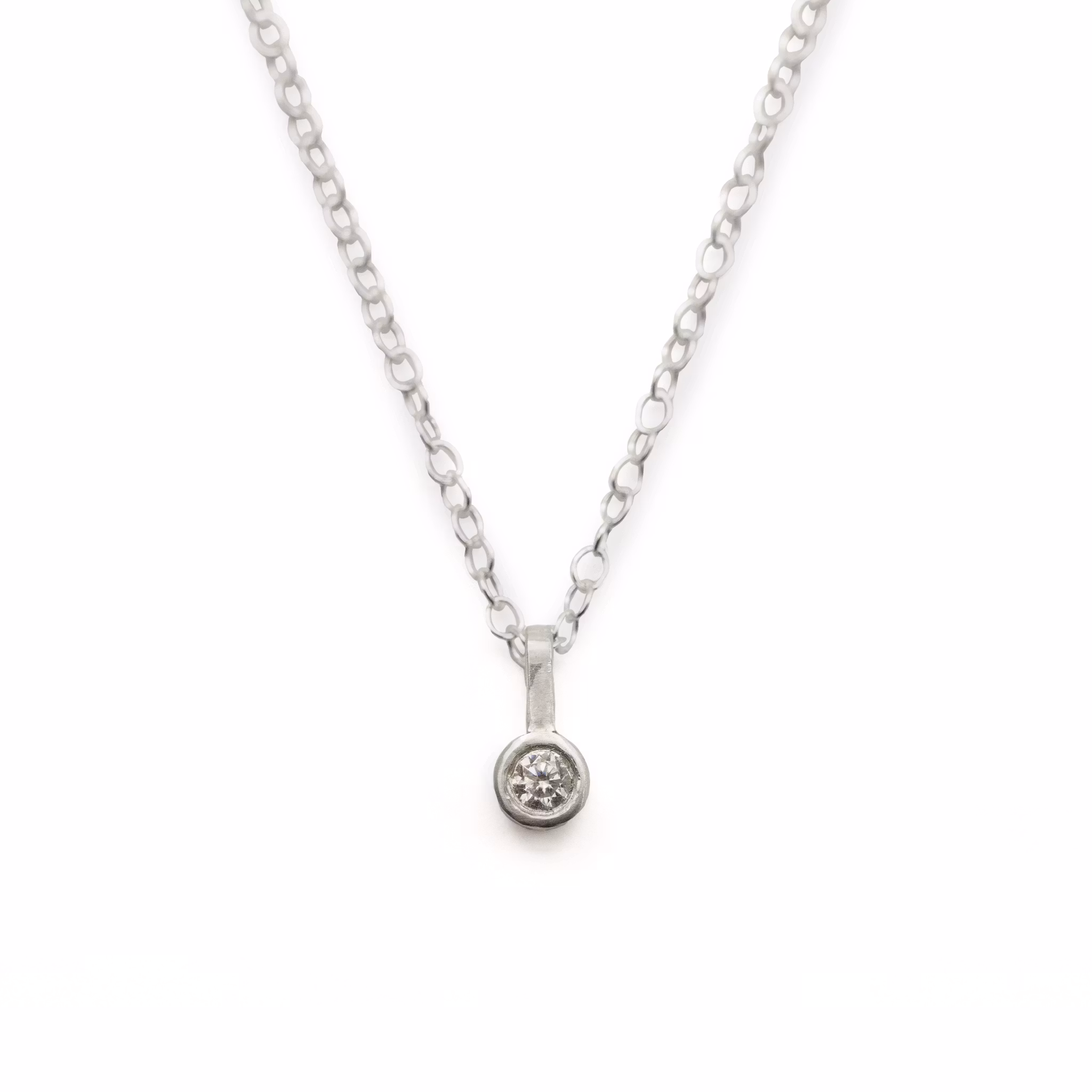 Moissanite Pendant - Necklace Recycled Sterling Silver